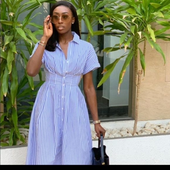 SOLD OUT! Zara Shirt Style Midi-Dress Sz Sm - Picture 2 of 6